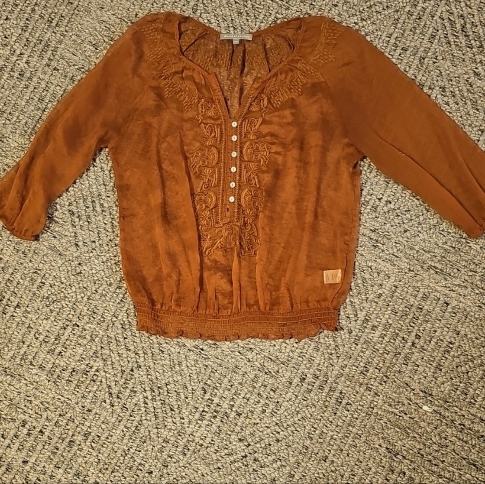 Daniel Rainn Copper Textured Blouse